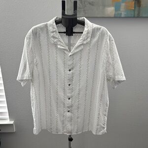 Point Zero White Casual Button Down Shirt